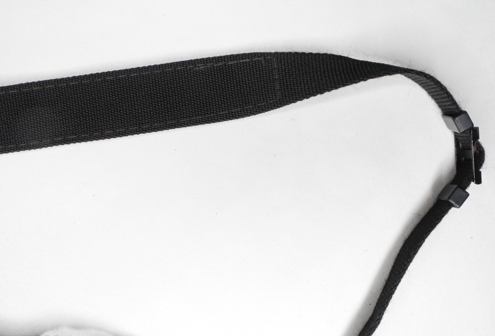 (Missing & Peeling Letters) Mamiya Black / White Camera Neck Strap (NO LUGS)