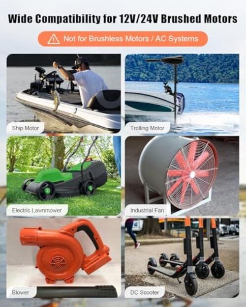 12V-24V 50A DC Motor Speed Controller with Forward-Brake-Reverse Switch, Over