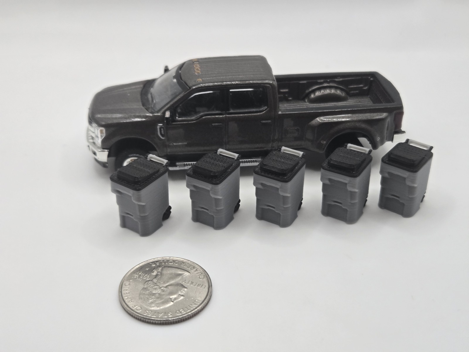 1/64 Scale Trash Bins *5 Pack* in Grey