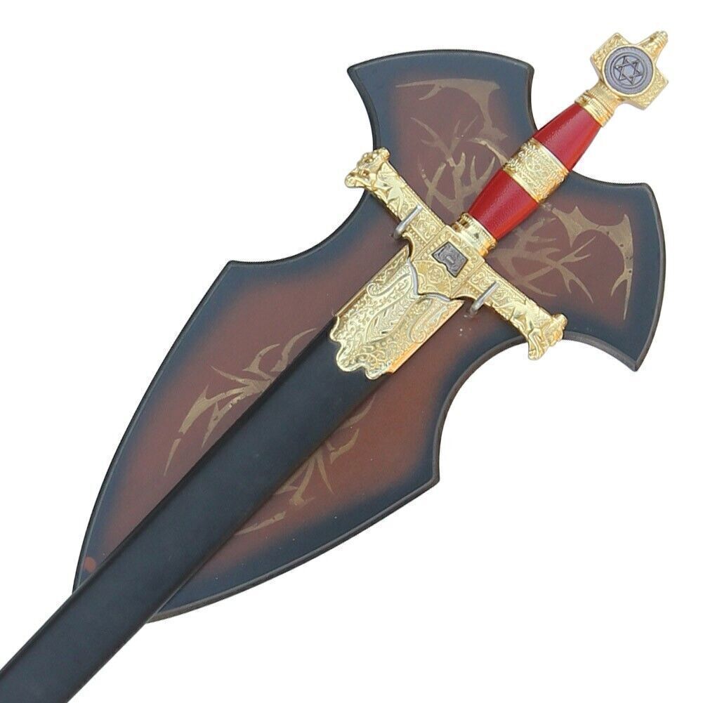 UNIVERSAL WALL DAGGER SWORD MEDIEVAL PAINTED DISPLAY PLAQUE W/ HARDWARE INCLUDED