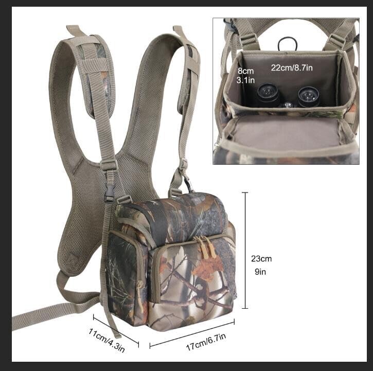 Binocular Harness Chest Pack, Bino Case with Rangefinder Pouch Binocular Harness