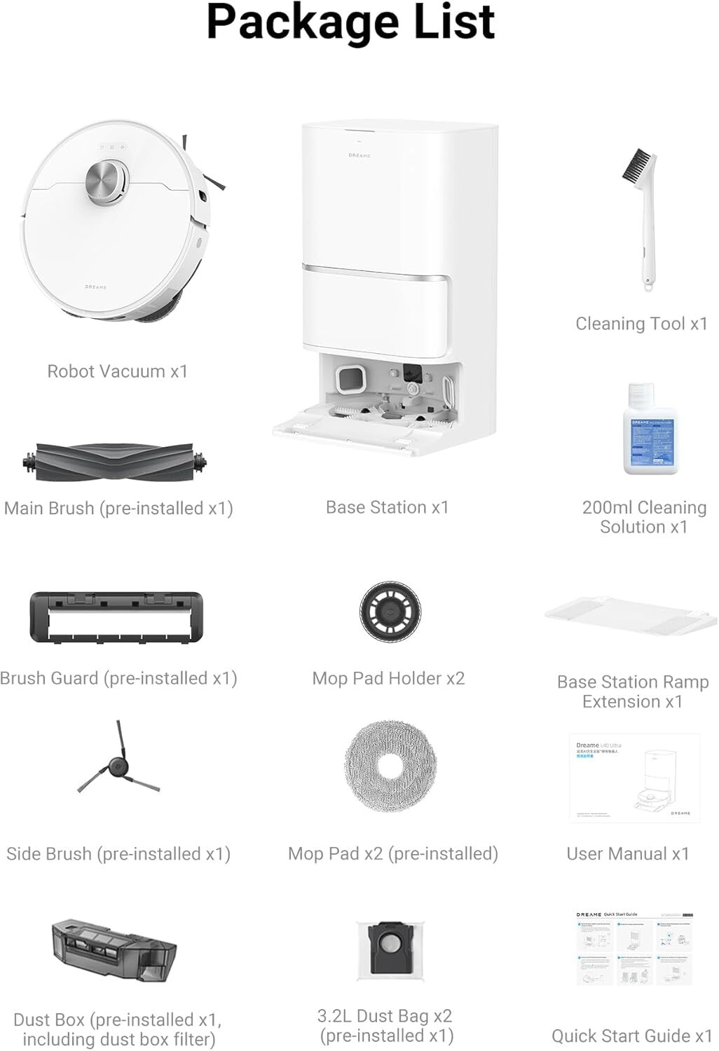 DREAME L40 Ultra Robot Vacuum Removable & Liftable Mop Certified Refurbished