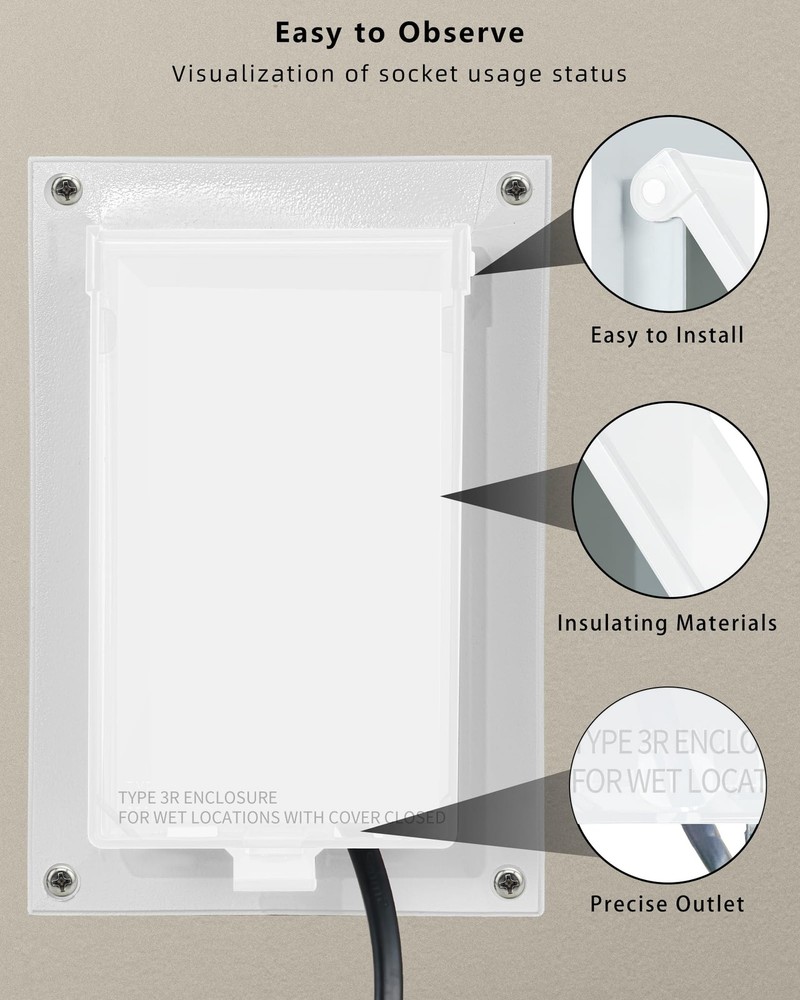 Electrical Box Replacement Cover, DBVC-1 Extra 1-Gang (Vertical)-1Pack, White