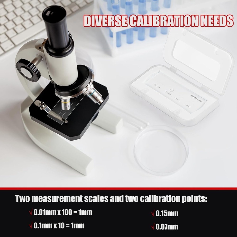 0.01mm Microscope Calibration Slide, Cross Table Microscope Reticle Ka8084