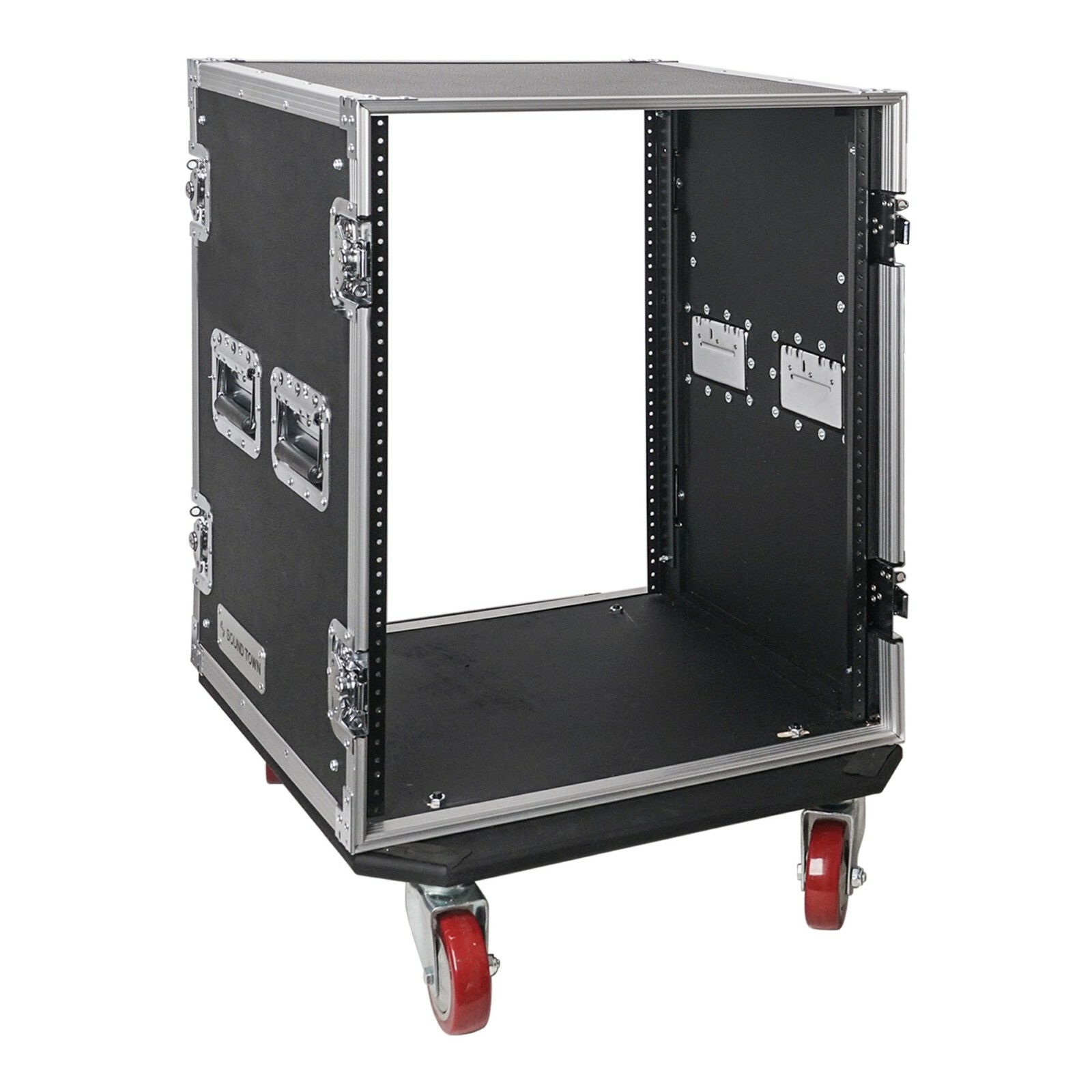 Sound Town 14U PA DJ Rack/Road Case with 21"Depth Plywood,Casters (STRC-14UW)