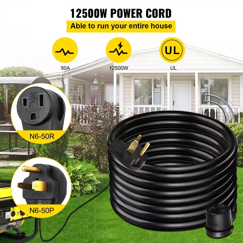 Heavy-Duty Outdoor 50ft Welder Extension Cord Indoor/Outdoor Use 3 Prong 50 Amp