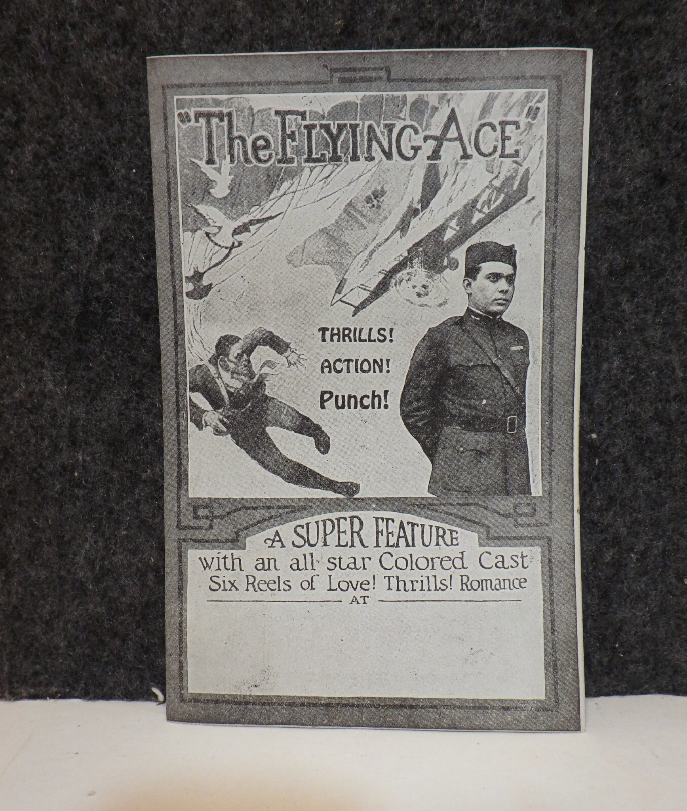 RARE ALL COLORED CAST 1926 THE FLYING ACE AFRICAN AMERICAN SILENT MOVIE HERALD