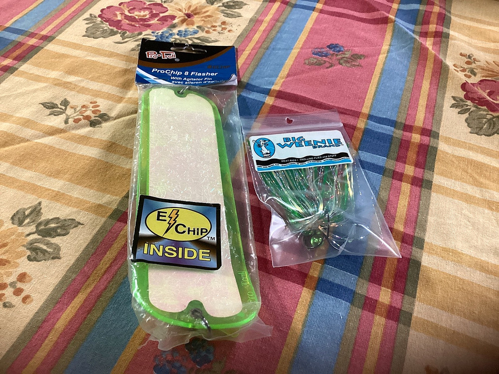 New Pro-Troll ProChip 8 GLOW E Chip Flasher with Fin & Big Weenie Trolling Fly