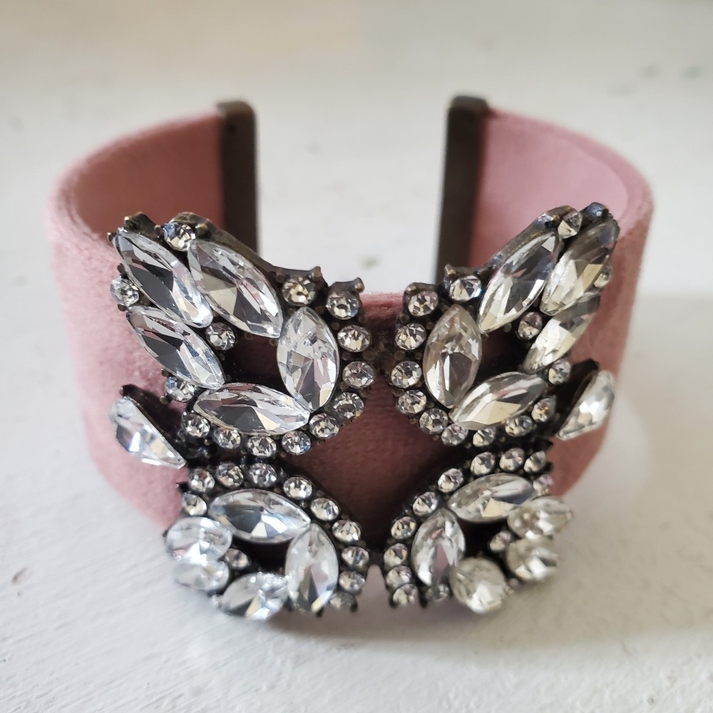 Bling Pale Pink Statement Cuff Bracelet