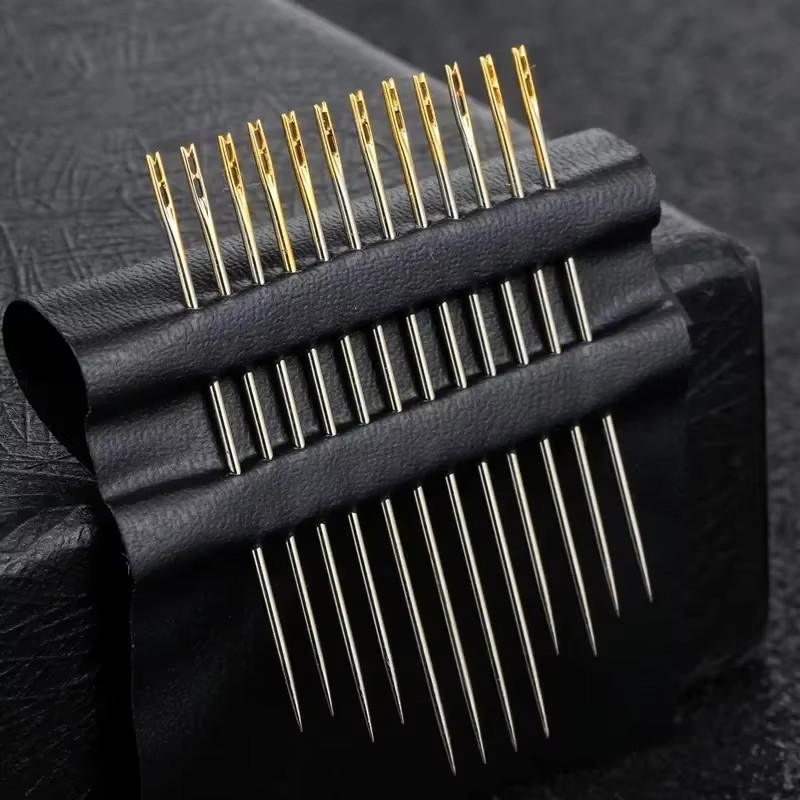 12pcs Self-Threading Sewing Needles for Easy Darning & Stitching - Sewing Access