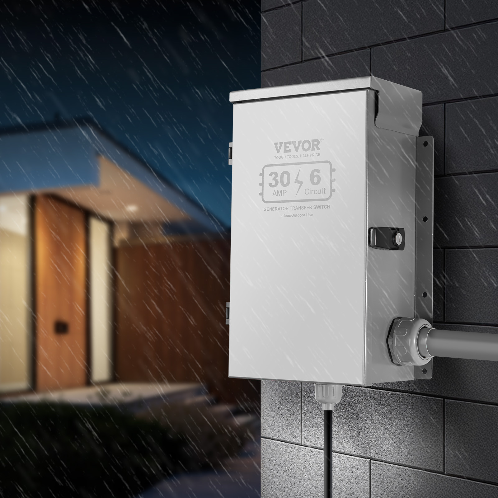 VEVOR Manual Transfer Switch 30A Generator Transfer Switch Kit NEMA 3R 7500W