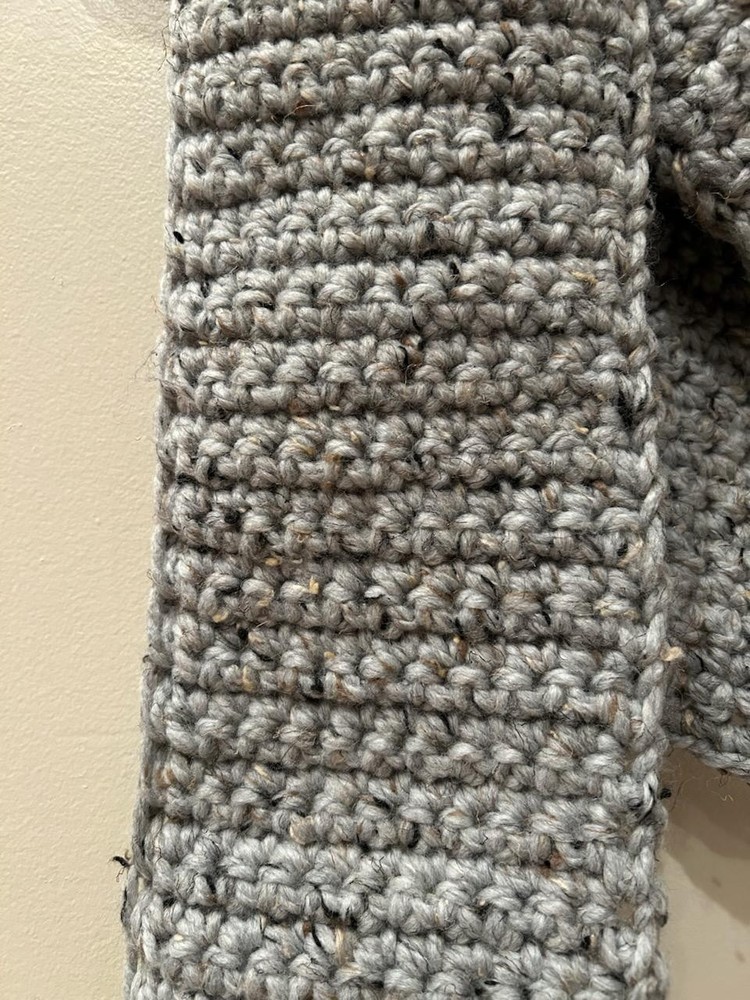 Handmade Crochet Grey Scarf