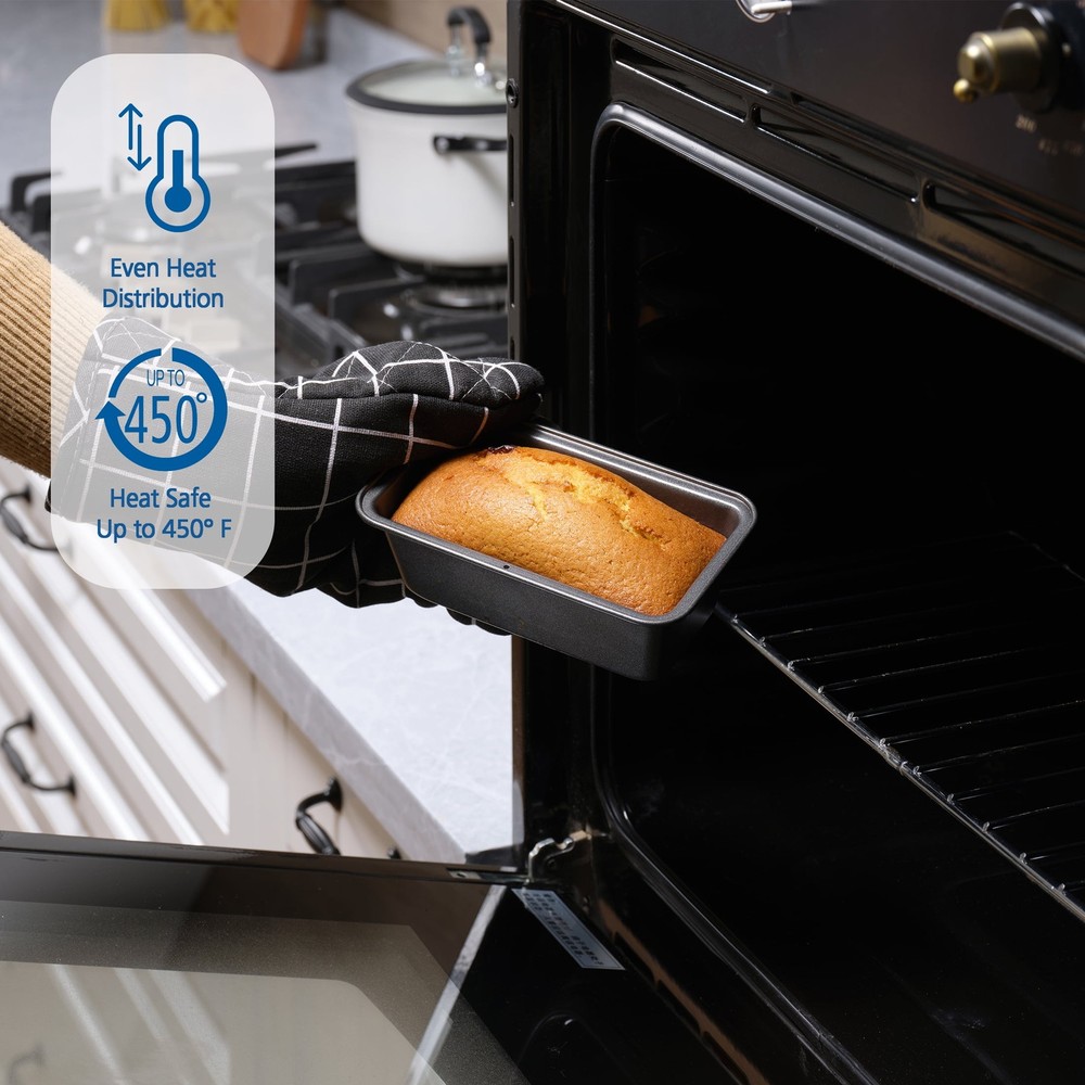 Nonstick Mini Loaf Pan 5.7x3x2 inch 2 Pack Small Bread Baking