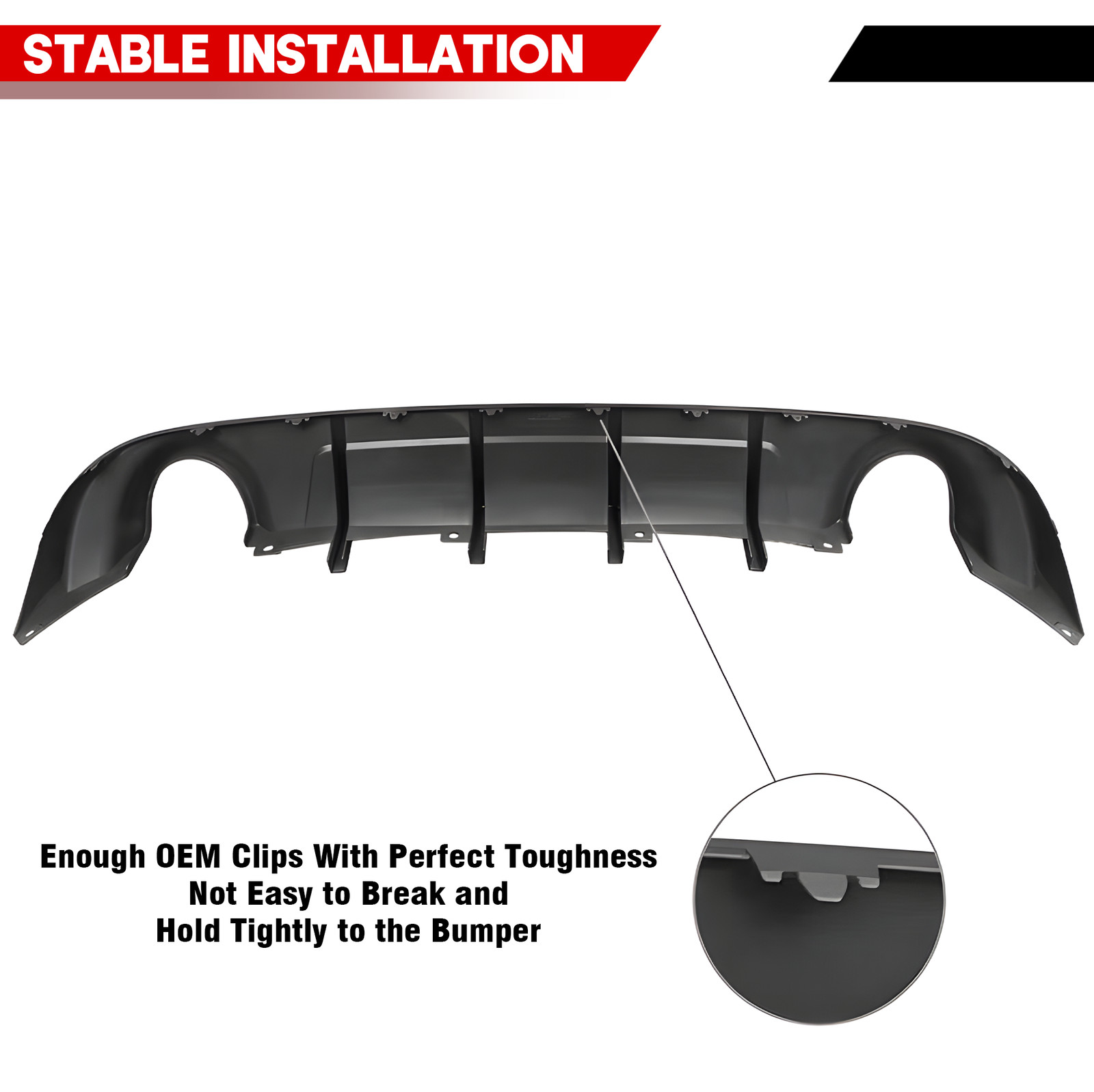 ABS Rear Bumper Diffuser Lip Gloss Black For Dodge Charger R/T SE SXT 2015-2023