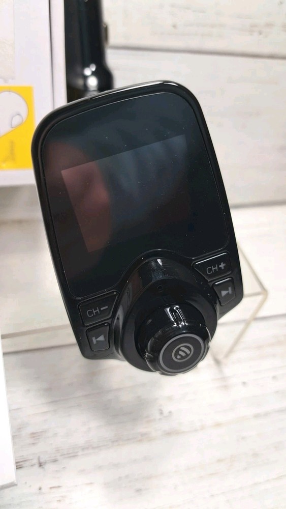 Car Bluetooth FM Transmitter 1.44" Display Flexible Gooseneck, Handsfree Call...