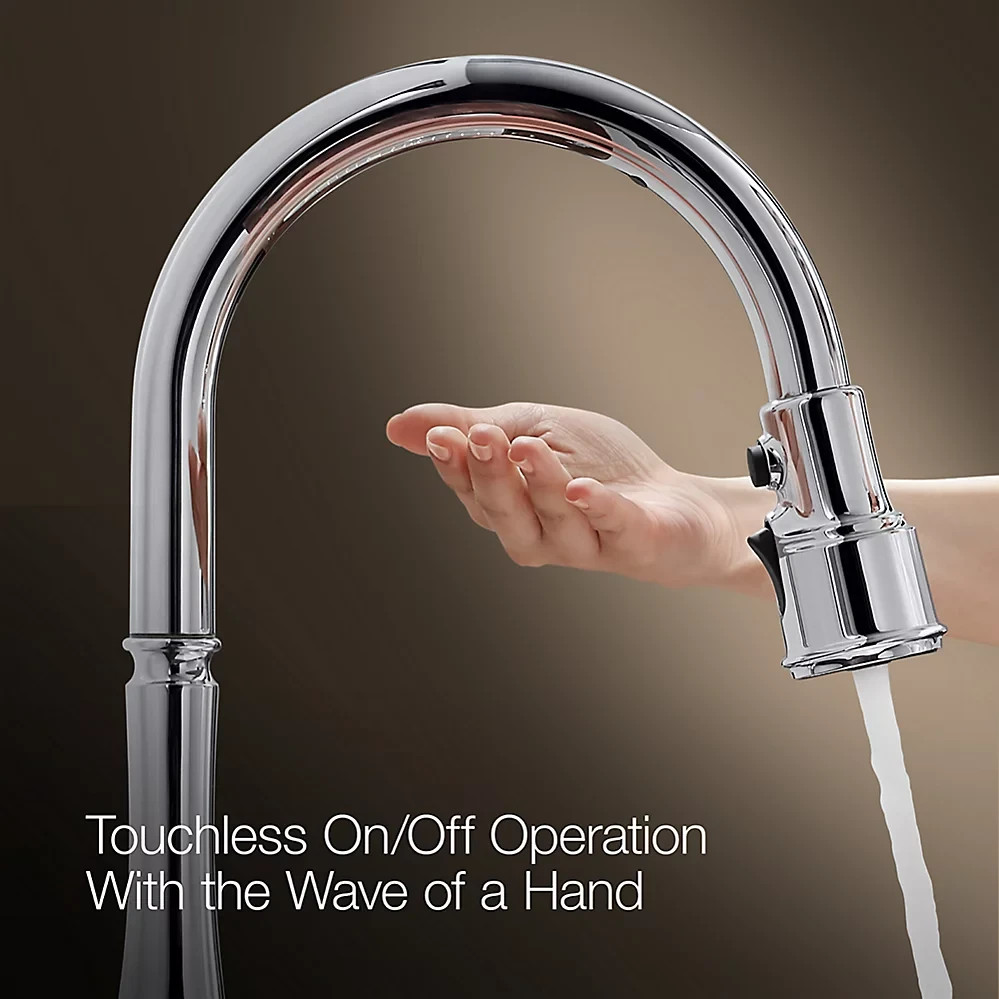 KOHLER Artifacts K-29709-VS Touchless Pull-Down Faucet 3-Spray Stainless