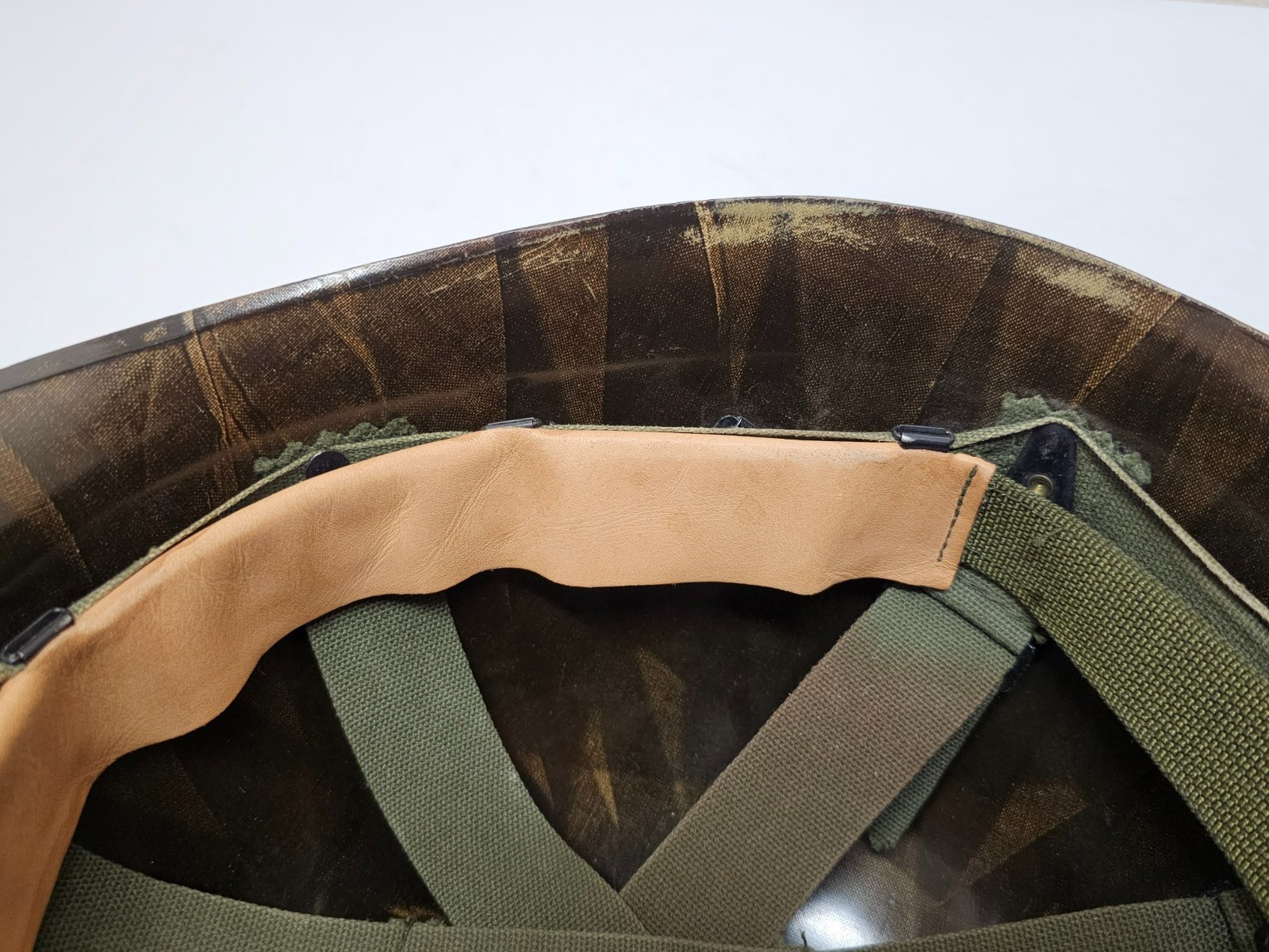 1950s US Army M1 Helmet w/ Green Metal Chinstrap & Liner