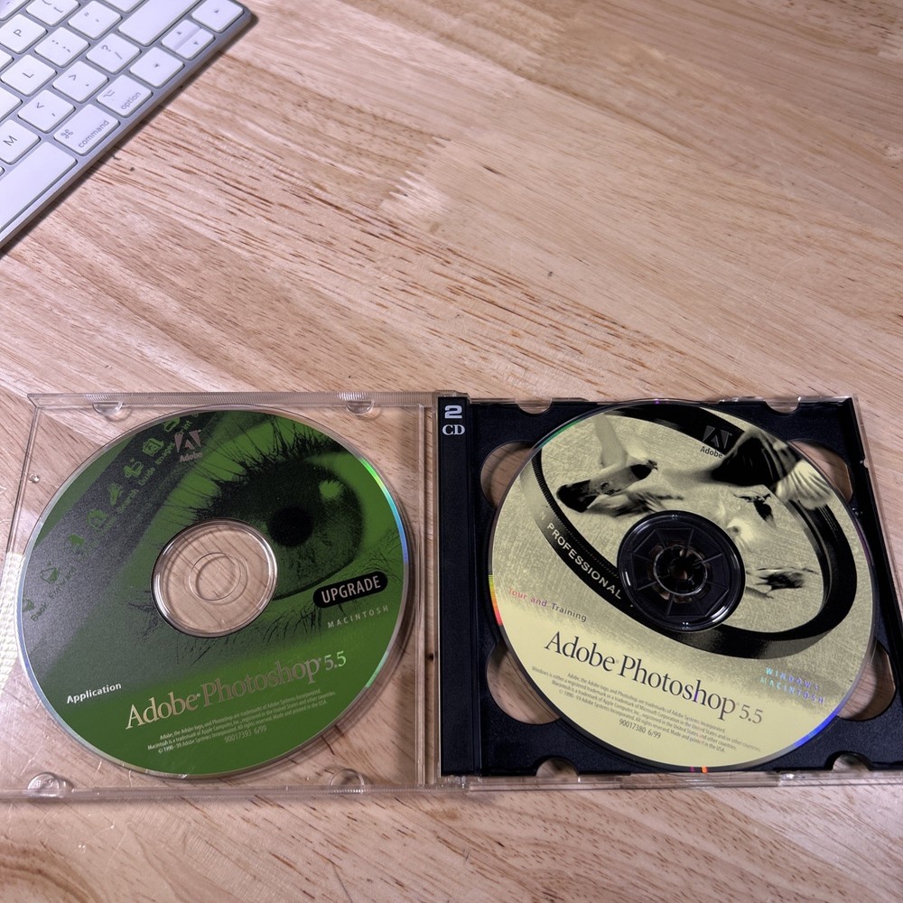 Adobe Photoshop 5.5 Application + Training CD Graphics Editing Mac Upgrade 1999