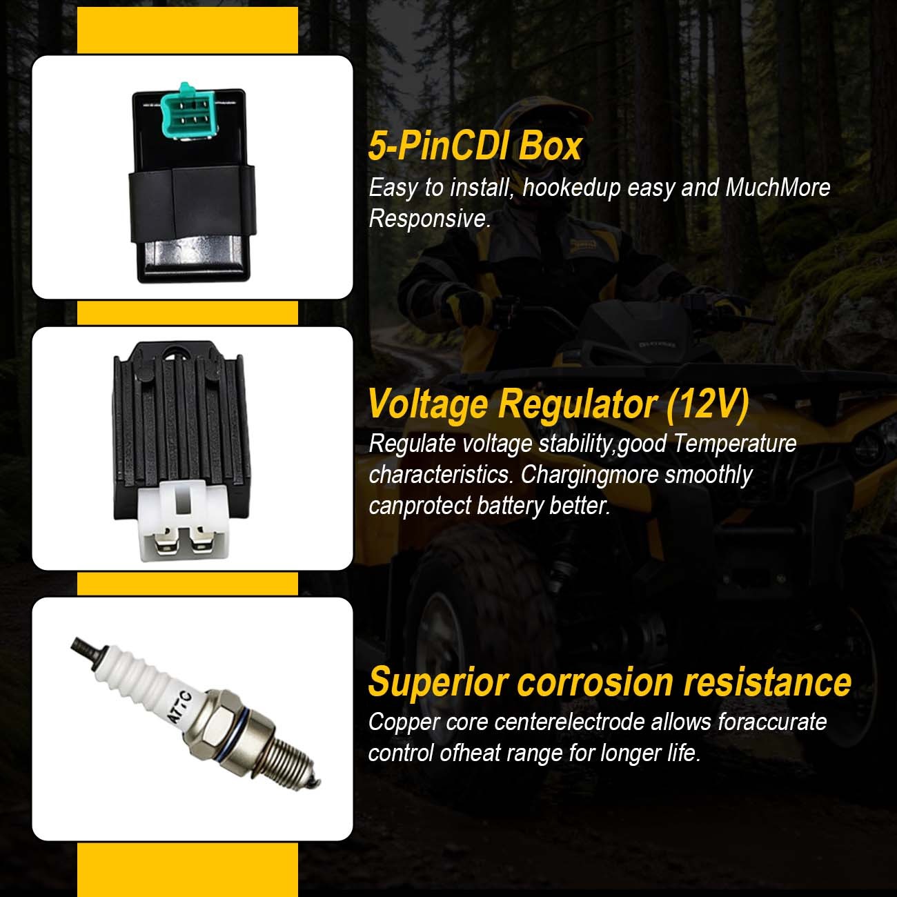 CDI Wire Harness Stator Assembly Wiring Fit Atv Electric Quad 70 90 110cc 125cc