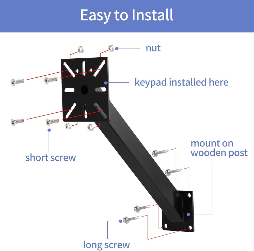Keypad Mounting Post Bracket, Universal Gooseneck Keypad Pedestal for Automatic