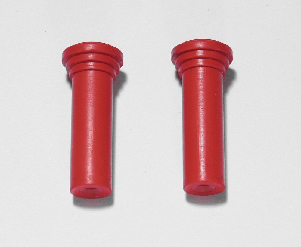55 56 57 58 59 60 Chevy Door Lock Rod Knobs Red Pair