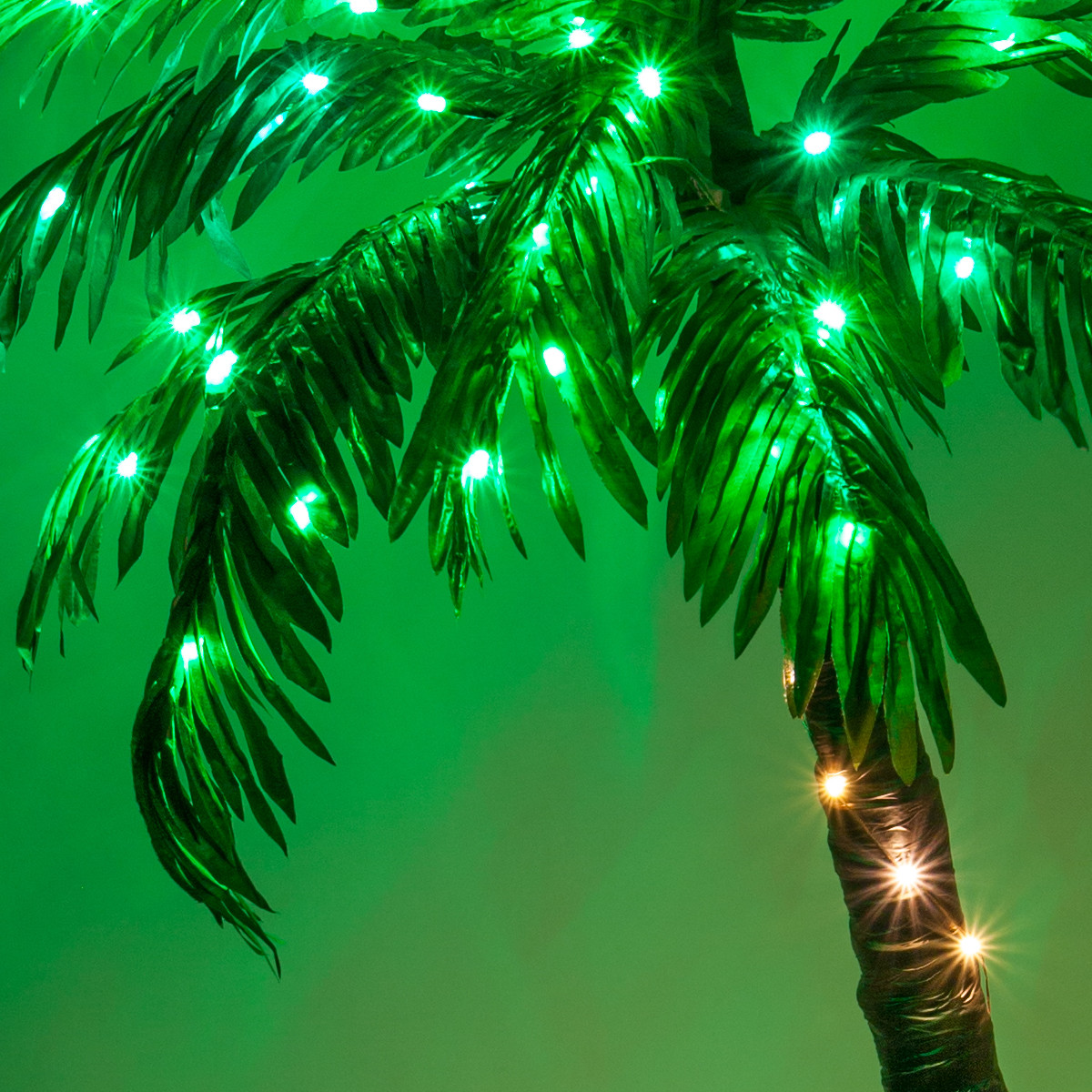 5 ft Curved LED Lighted Palm Tree Patio Decor 10 Function Remote Control & Timer