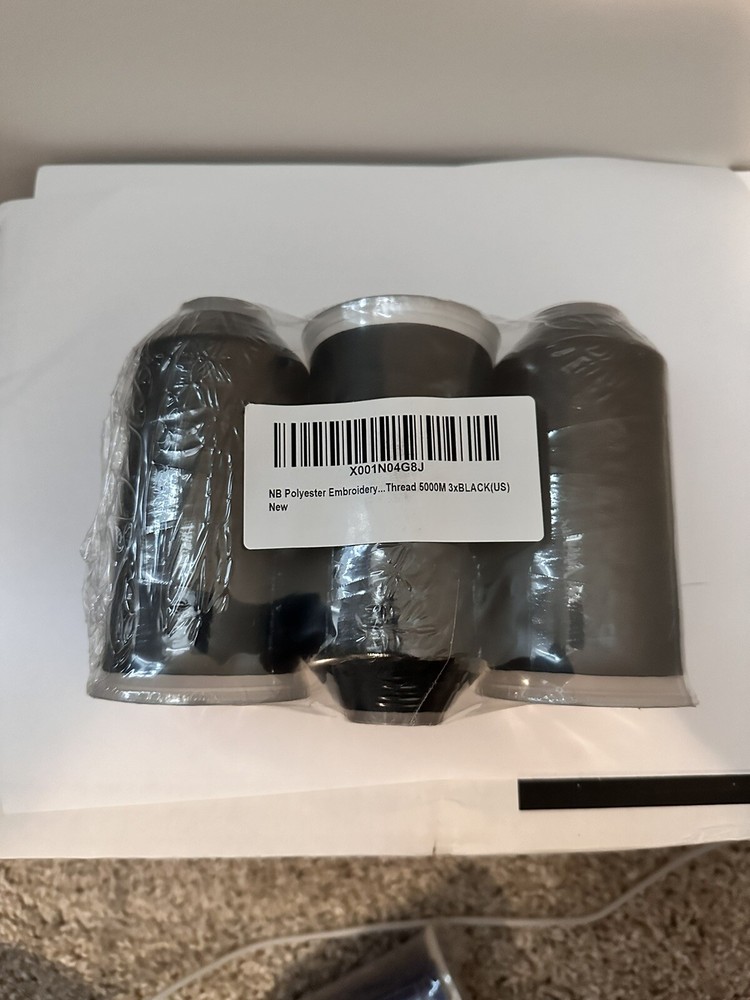 New Brothread - 2 Huge Spools 5000M Each Polyester Embroidery Machine Thread 40W