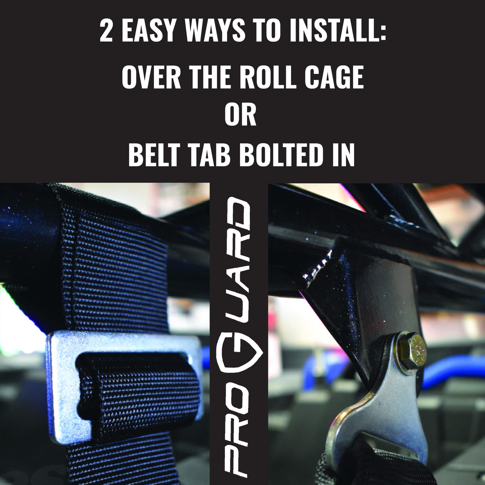 ProGuard Black 4 Point Harness 2" Straps Universal UTV Off-Road Harness 2 Pack