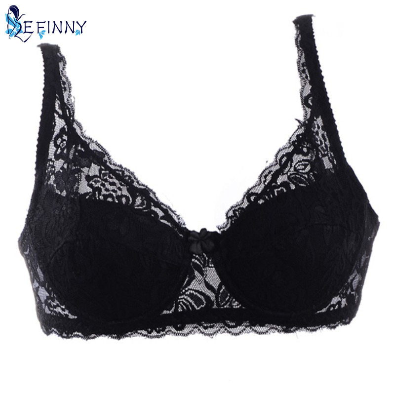Plus Size Minimizer Underwire Unlined Bra with Embroidery Lace bracier de mujer