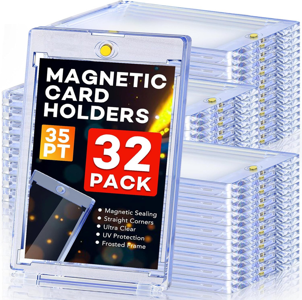 32ct Magnetic Card Holders Hard Plastic with UV Protection