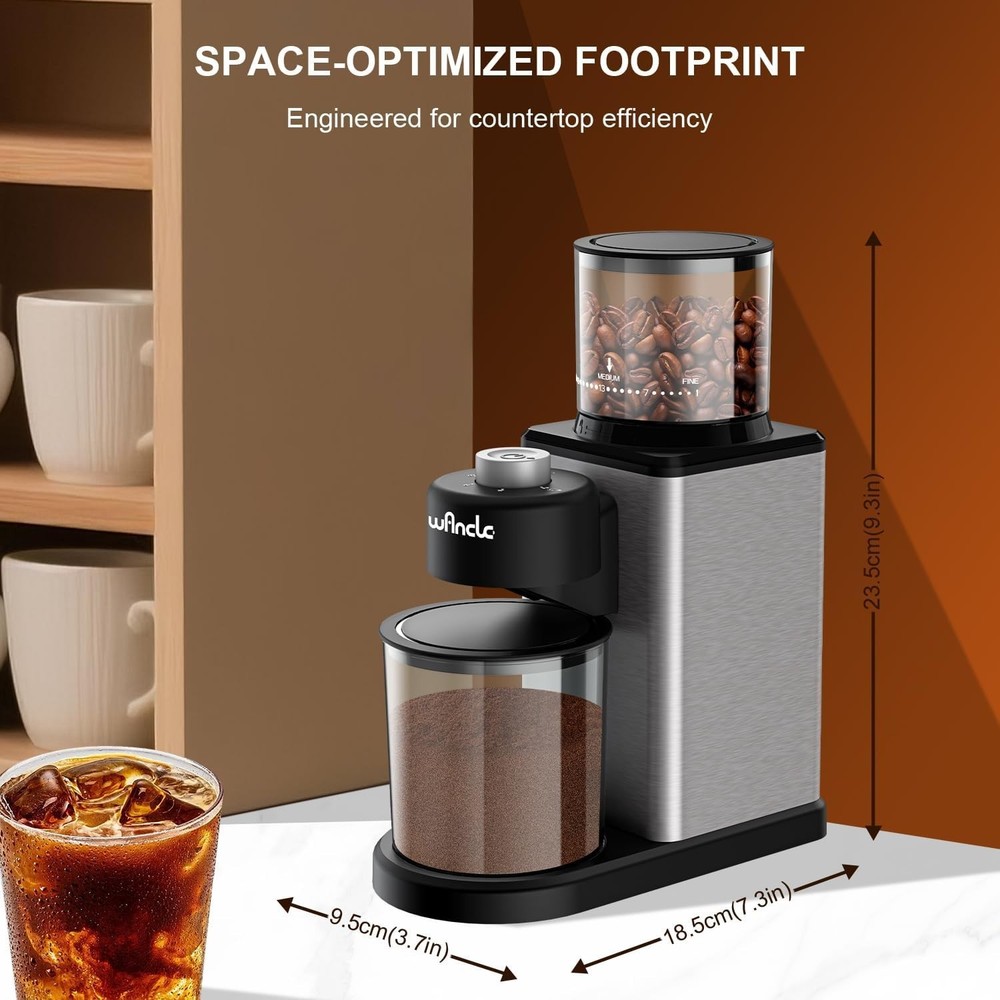 Conical Burr Coffee Grinder, Coffee Bean Grinder with Adjustable Grind Settings