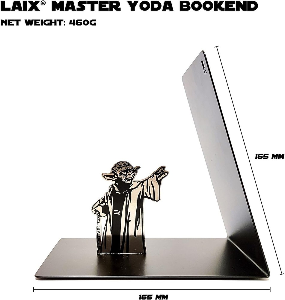 Master Yoda Force Metal Bookend, Double-Sided Printing Yoda Pattern, Creative...