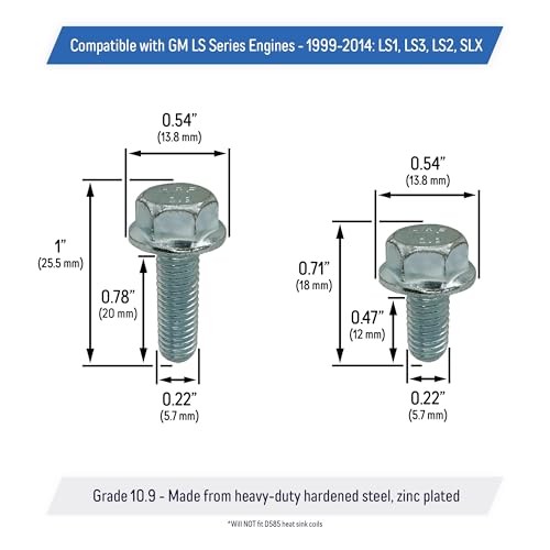 Ignition Coil & Bracket Bolt Kit Replacement for LS Engines, GM - LS1, LS2,