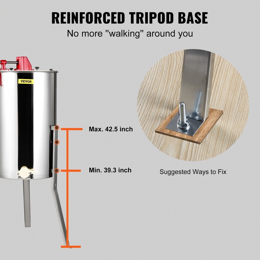 Manual Honey Extractor 3 Frames Honey Spinner Extractor Drum Spinner with Lid