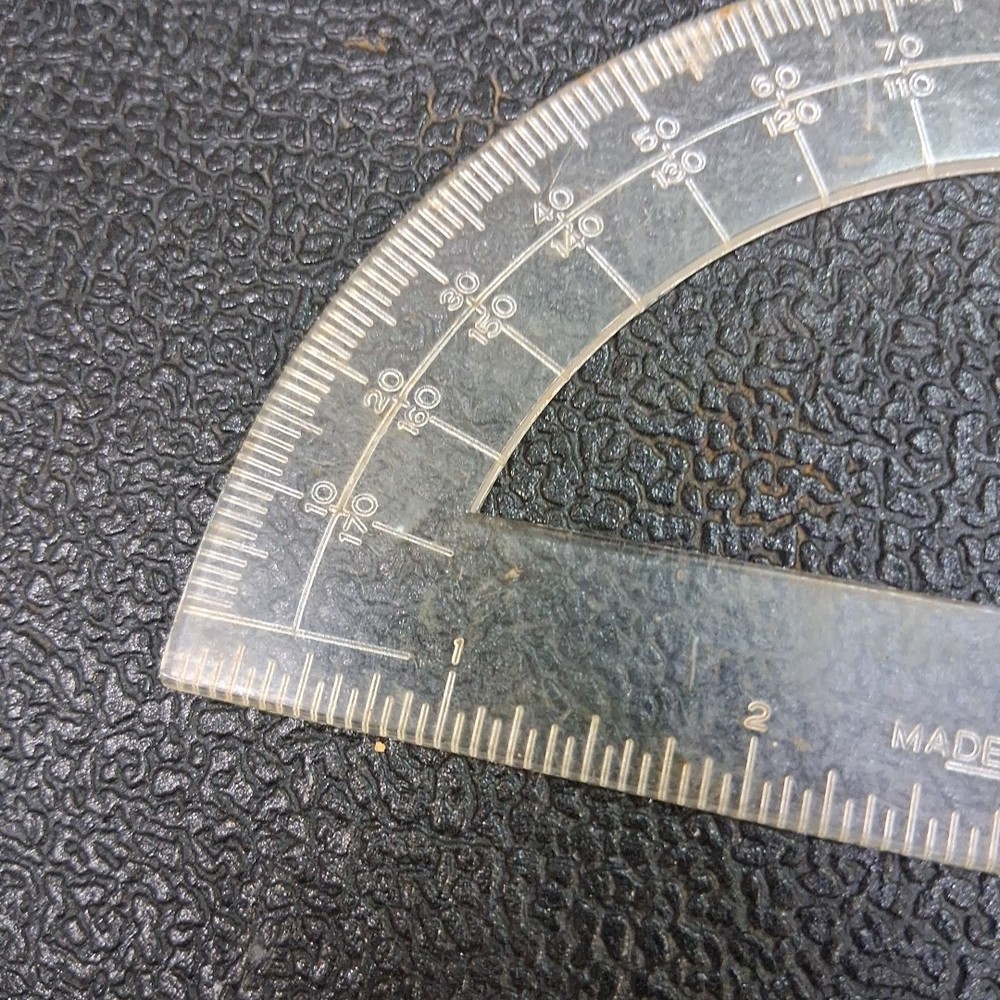 Vintage Clear Plastic Angle Finder 6" Protractor Measuring Tool
