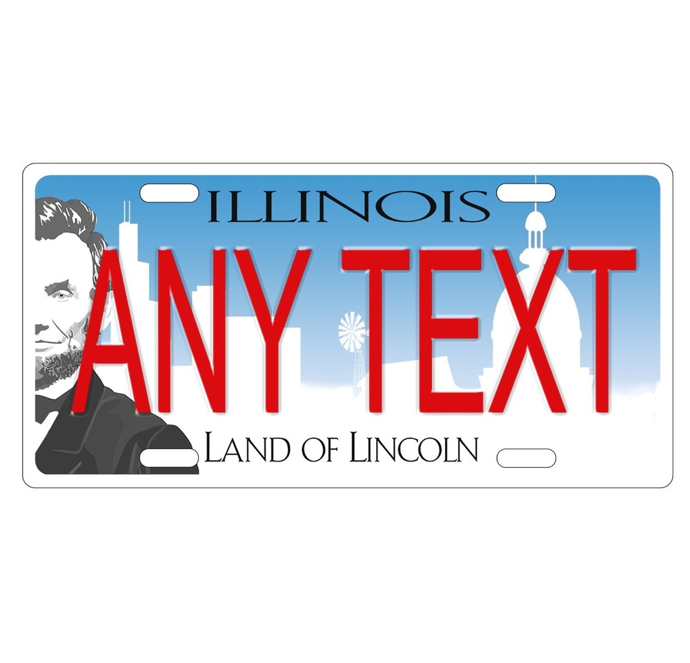 Novelty, Personalized State License Plates-Illinois. Three Sizes Available