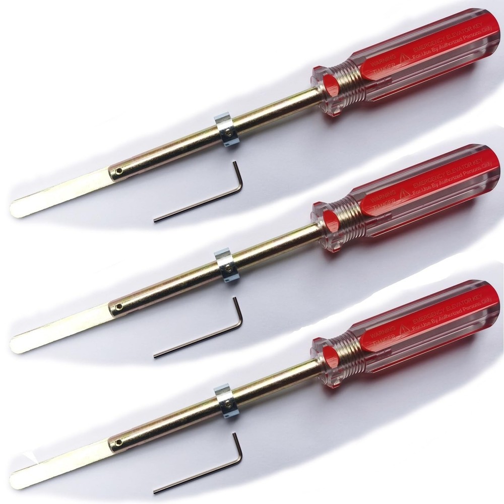 Elevator Drop Key Elevator Door Key Emergency Key with Handle… 1 Red