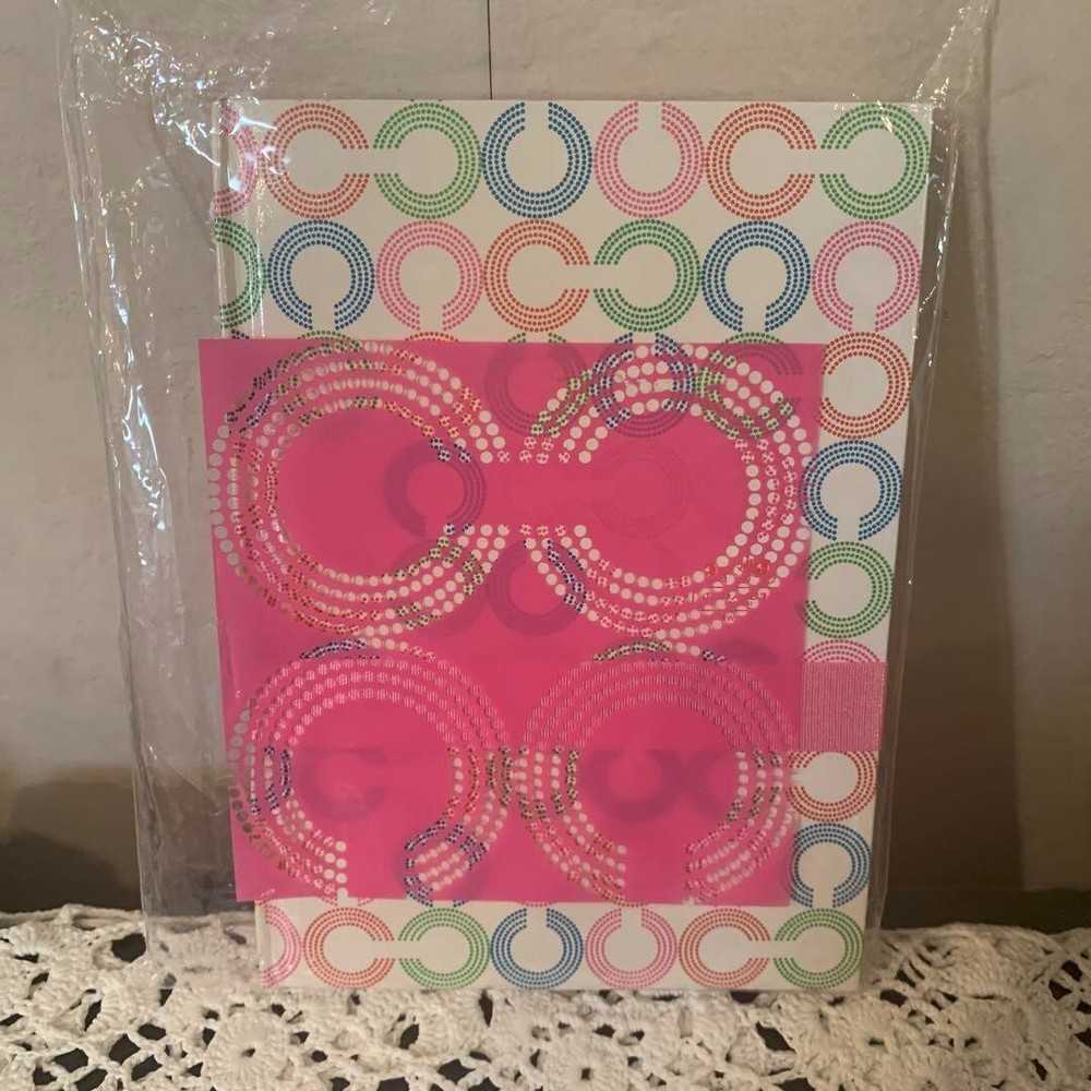 Coach Notebook white pink Auth New