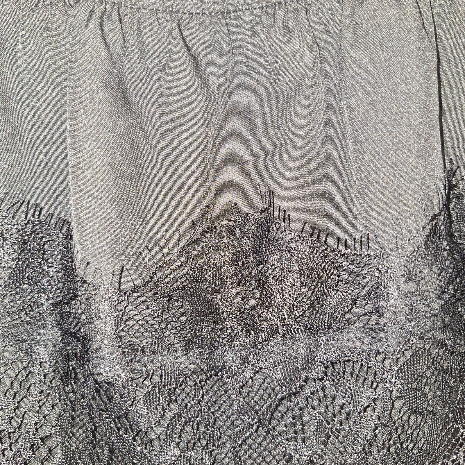 Black Y2K-style Lace Mini Skirt Pleated Ruffle Trim M Coquette Fairy Grunge Punk