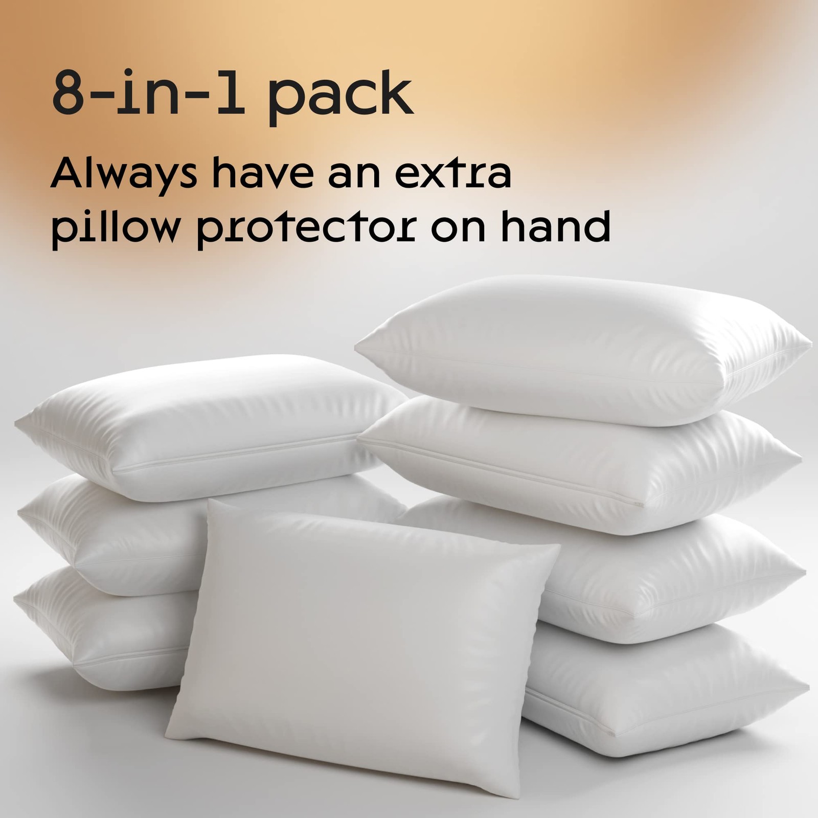 Premium 4 Pack Pillow Protectors with Zipper, Premium Cotton Pick Size