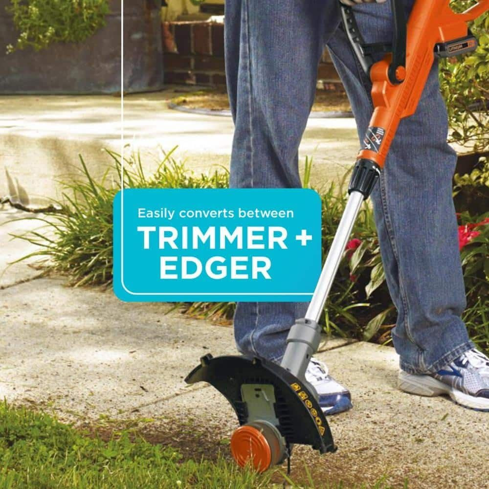 BLACK+DECKER 20V MAX String Trimmer and Edger 2 in 1, Cordless Weed Wacker with
