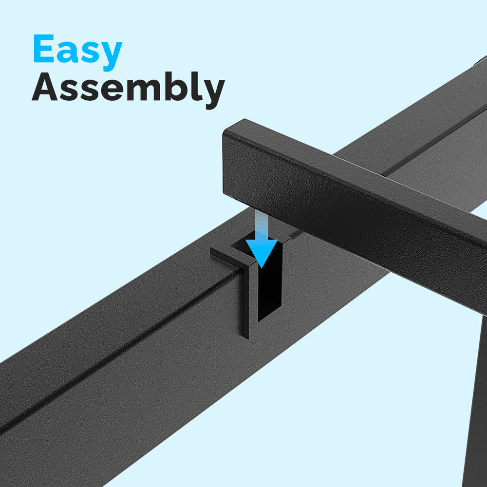 Black Full Size Simple Basic Platform Metal Bed Frame - 14 Inch Bed Height