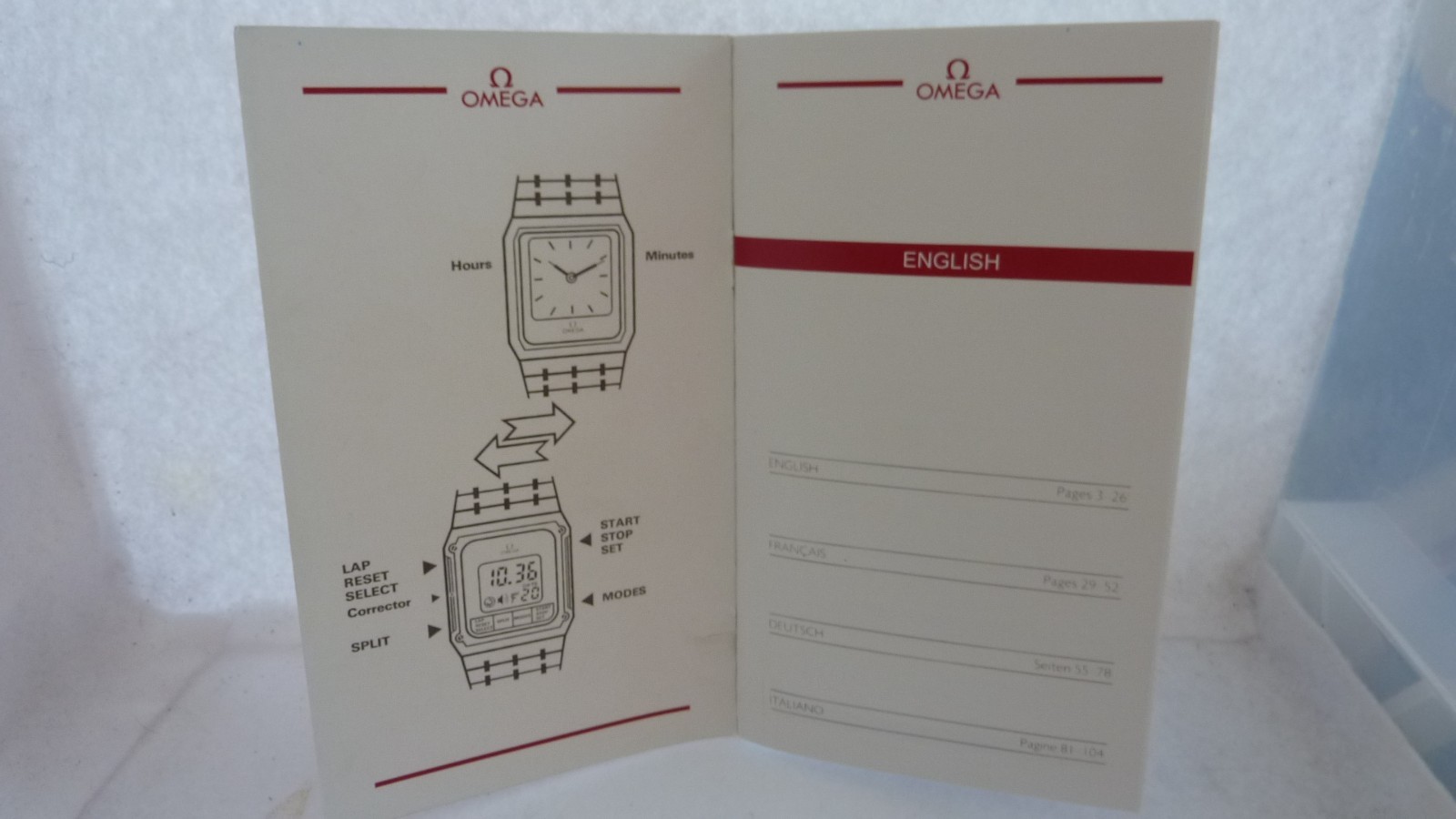 OMEGA EQUINOXE REVERSIBLE MODEL INSTRUCTIONS 3 MANUALS AMAZING.