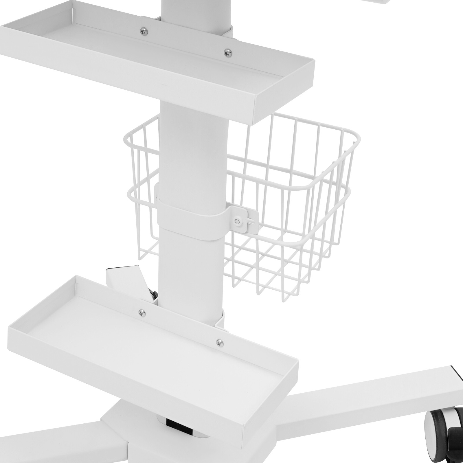 Medical Laptop Workstation Cart With Scanner Holder Storage For Hospital Clinic