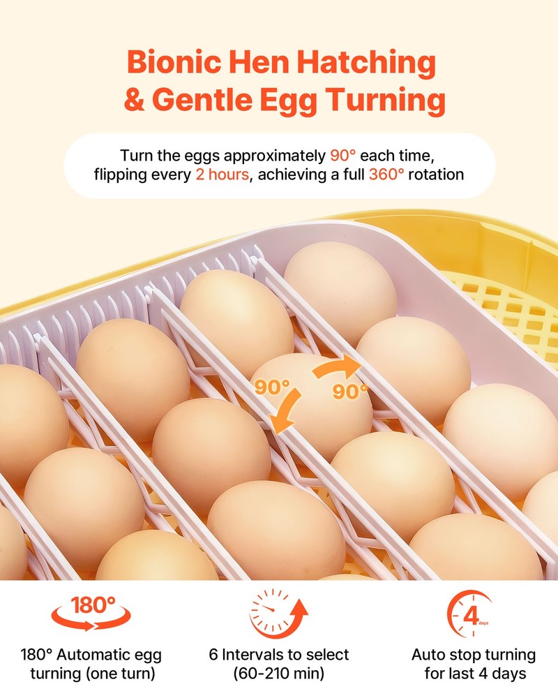 VEVOR 24 Egg Incubator Auto Turning Egg Candler Temperature & Humidity Control