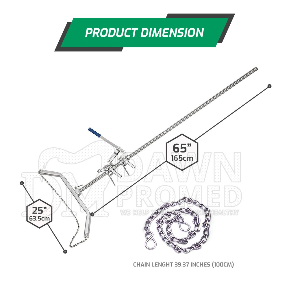 7 Pcs Calf Puller OB Handle & OB Chains Cattle Birthing Delivery Complete Set
