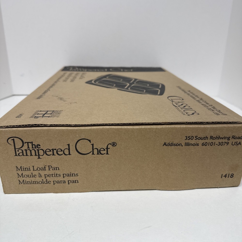 Pampered Chef Stoneware Mini Loaf Pan Open Box Unused