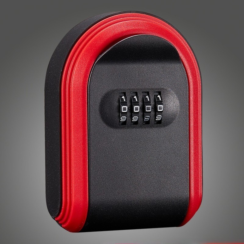Key Storage Box with 4-Digit Password Lock Secure Plastic Key Safe Box Red