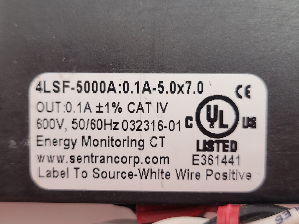 Sentran 4LSF-5000A:0.1A-5.0x7.0 Split-Core Current Transformer 600V