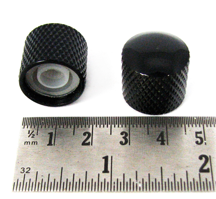 2-pack Black Press-Fit Dome Knobs for Guitar/Cigar Box Guitar & more!